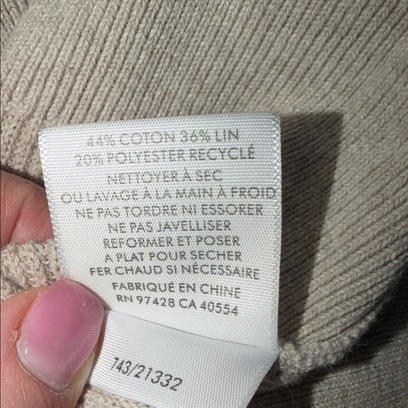 White + Warren Light Tan Button-Down Women's Shirt NWT Cotton blend Cardigan - Picture 9 of 11